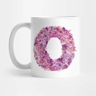 Pink Floral Letter O Mug